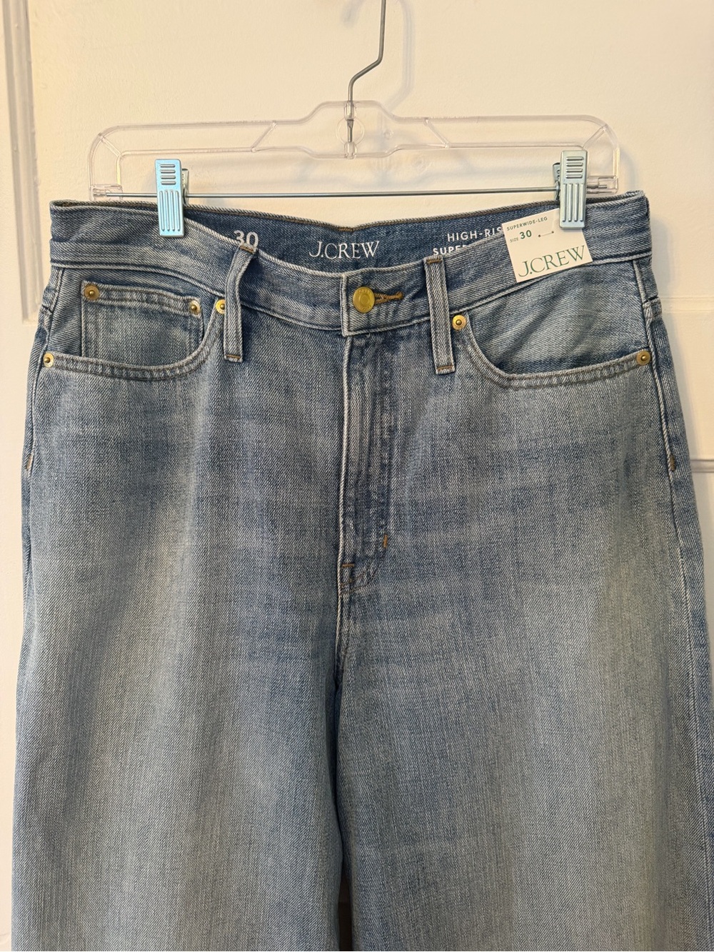 J. Crew High Rise Super Wide-Leg Jeans. Size 30. Elliot wash - Picture 3 of 16